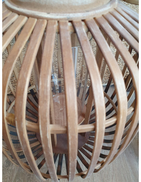 Lanterne ronde en bambou naturel