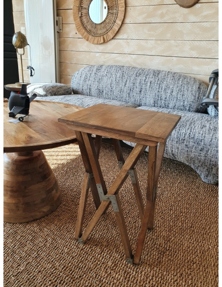 Sellette pliante en bois massif de manguier