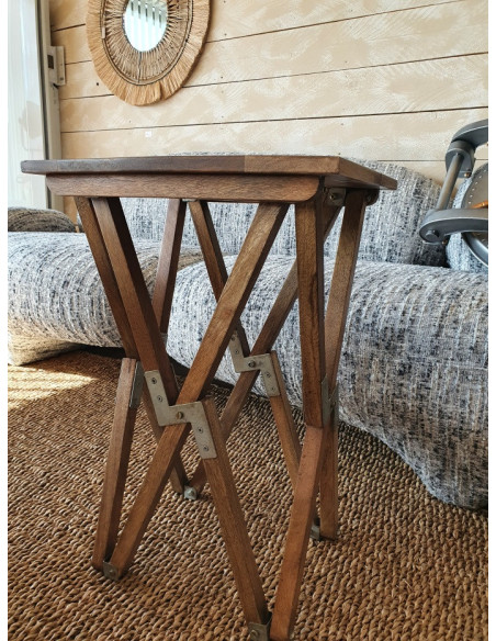 Sellette pliante en bois massif de manguier