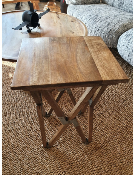 Sellette pliante en bois massif de manguier