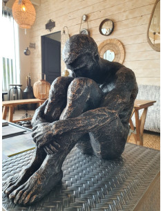 Statue homme assis en...