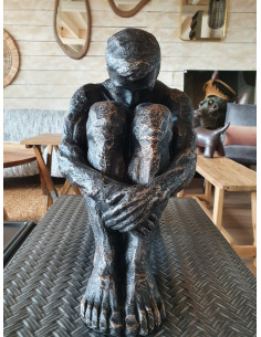Statue homme assis en... 2