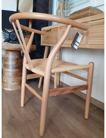 Chaise dossier arrondi en bois de hêtre