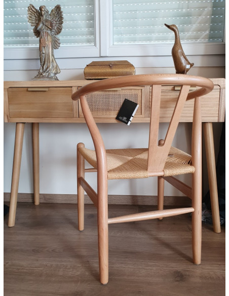 Chaise dossier arrondi en bois de hêtre