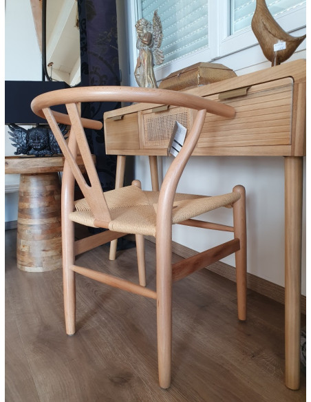 Chaise dossier arrondi en bois de hêtre