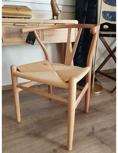 Chaise dossier arrondi en bois de hêtre