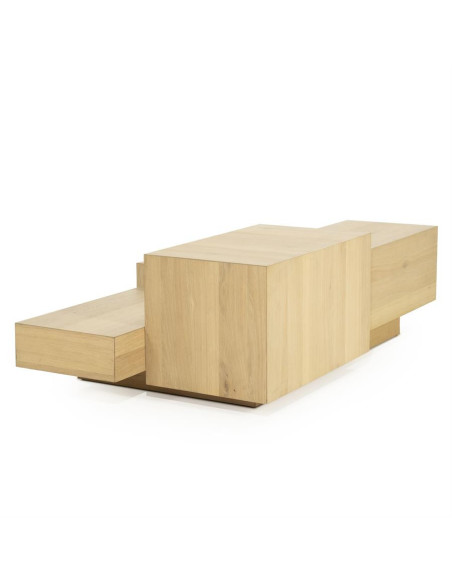 Table basse multi cubes en chêne