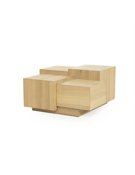 Table basse multi cubes en chêne