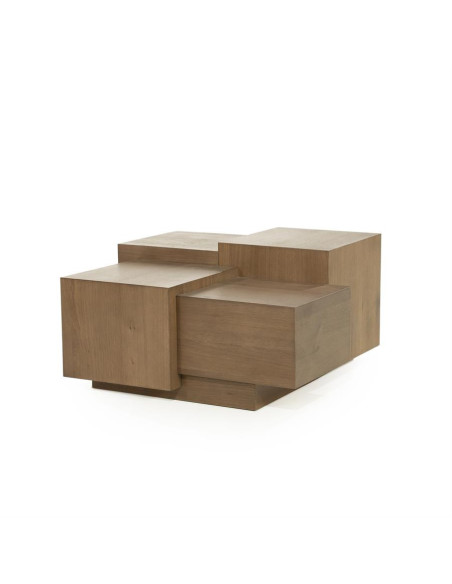 Table basse multi cubes en chêne