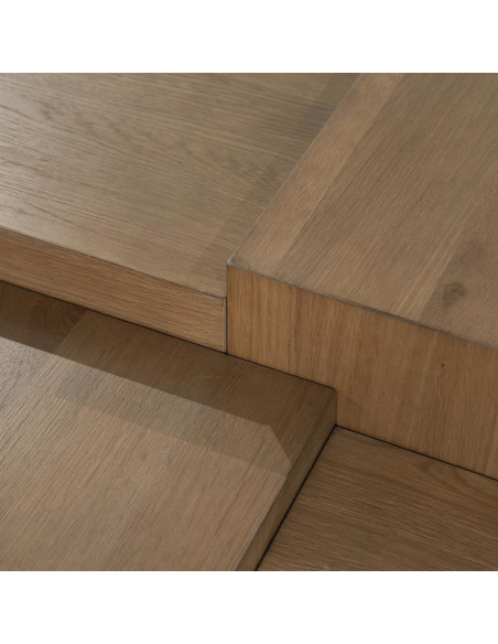 Table basse multi cubes en chêne