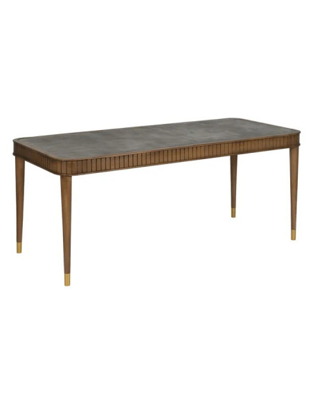 Table à manger rectangle en mindi et béton ciré