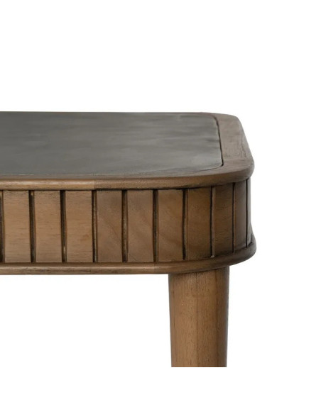 Table à manger rectangle en mindi et béton ciré