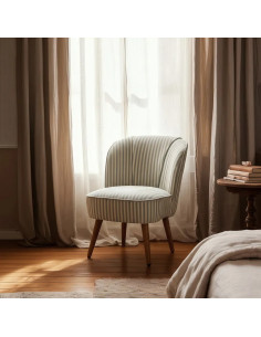 Fauteuil rétro en tissu rayé