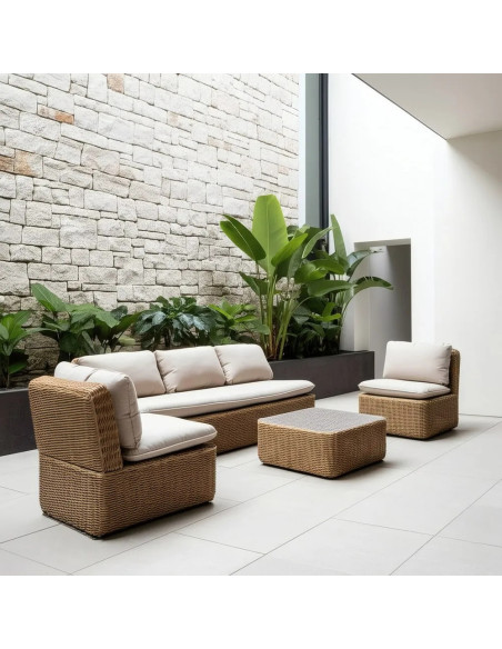 Ensemble de jardin 4 pièces structure en aluminium