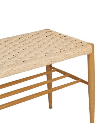 Banc en métal et corde tressée 100 cm