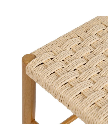 Banc en métal et corde tressée 100 cm