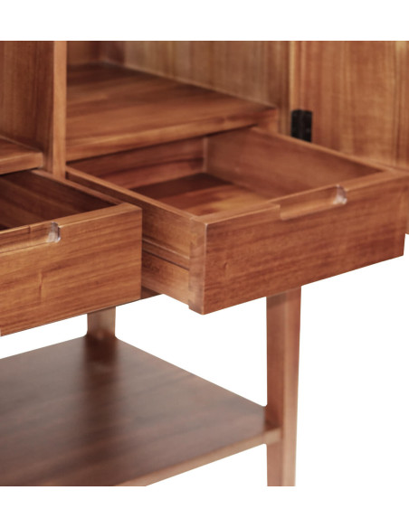 Buffet haut 2 portes en bois massif d'acajou