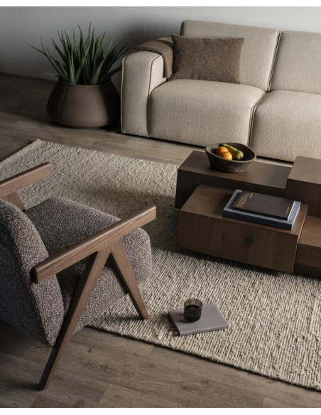 Table basse multi cubes en chêne