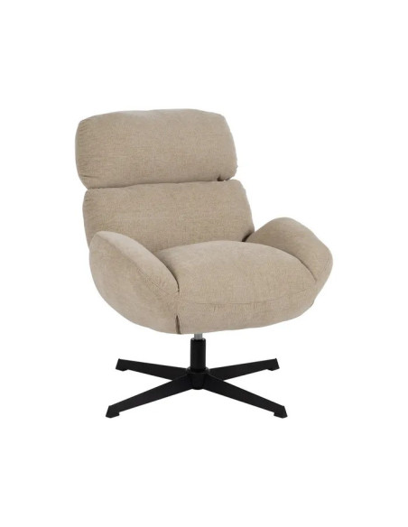 Fauteuil lounge rotatif en tissu beige