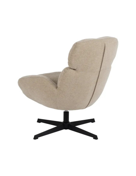 Fauteuil lounge rotatif en tissu beige