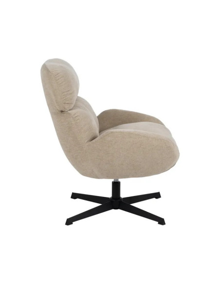 Fauteuil lounge rotatif en tissu beige
