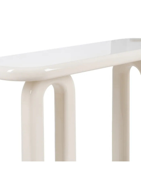 Console ovale minimaliste laquée