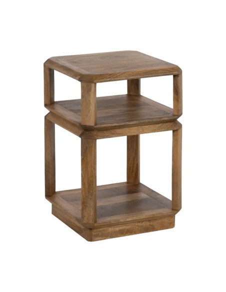 Bout de canapé carré en bois de manguier