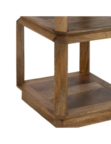 Bout de canapé carré en bois de manguier