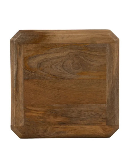 Bout de canapé carré en bois de manguier