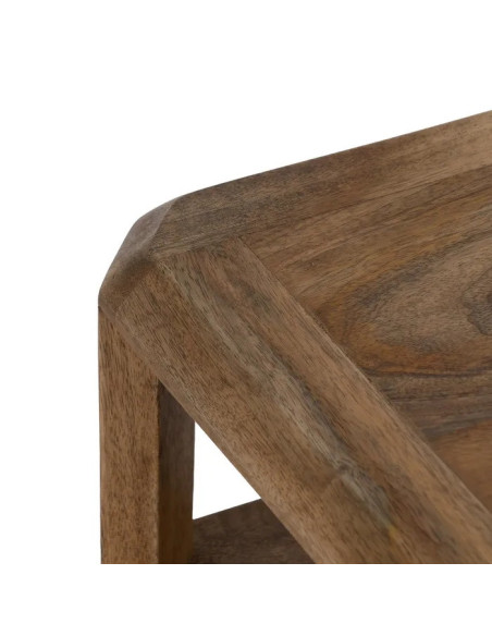 Bout de canapé carré en bois de manguier