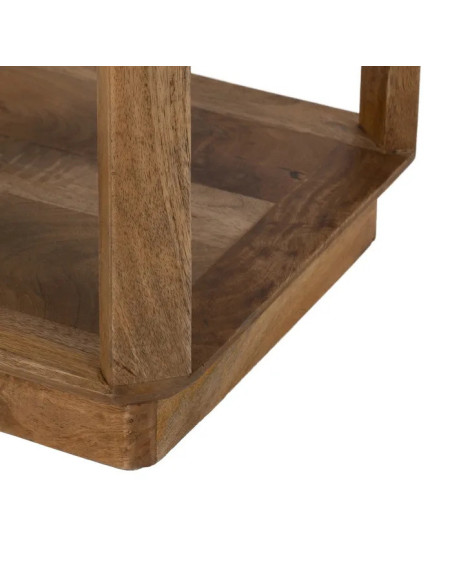 Bout de canapé carré en bois de manguier