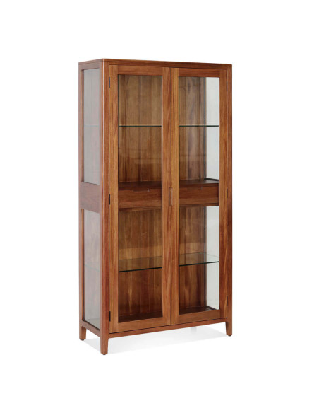 Armoire vitrine en acajou massif
