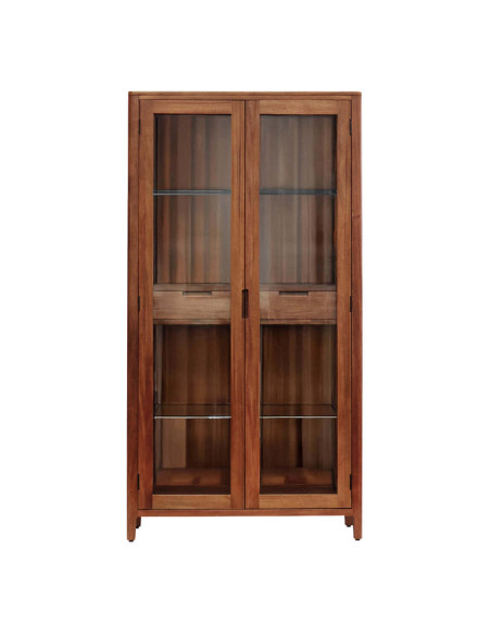Armoire vitrine en acajou massif