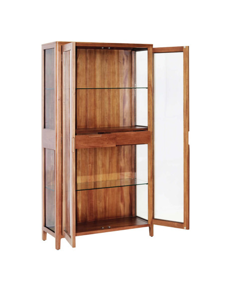 Armoire vitrine en acajou massif