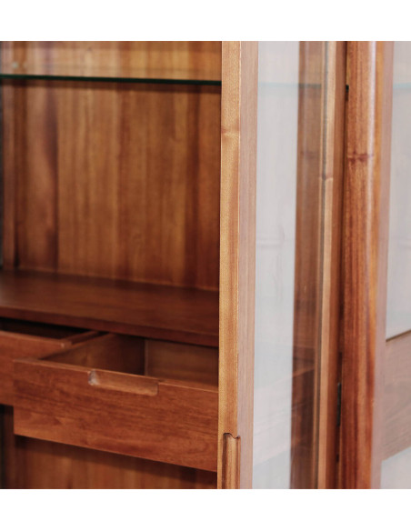 Armoire vitrine en acajou massif
