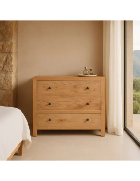 Commode en bois de mindi naturel