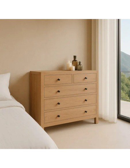 Commode en bois de mindi naturel