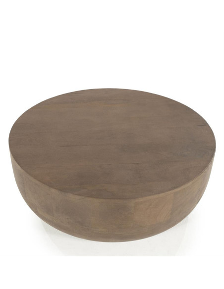 Table basse ronde en manguier teinté Kari