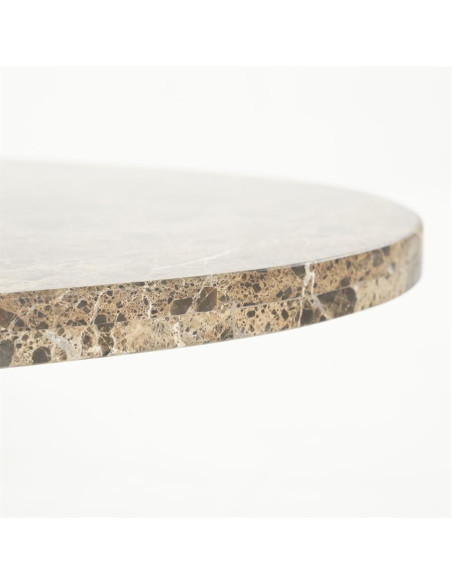 Table basse en manguier et marbre forme organique