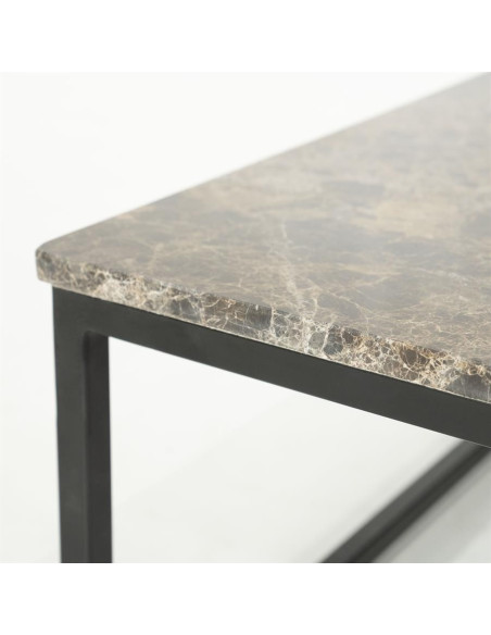 Table basse en marbre véritable et métal