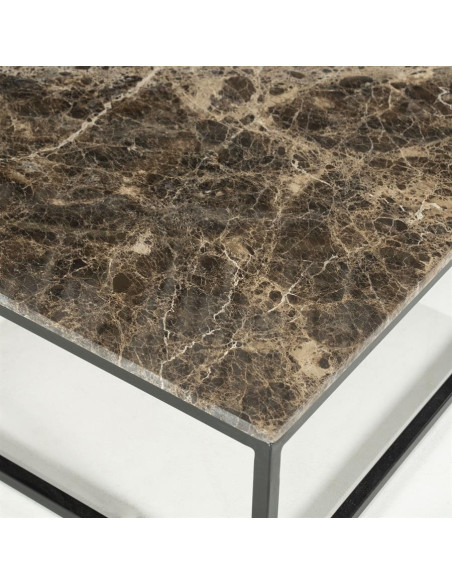 Table basse en marbre véritable et métal