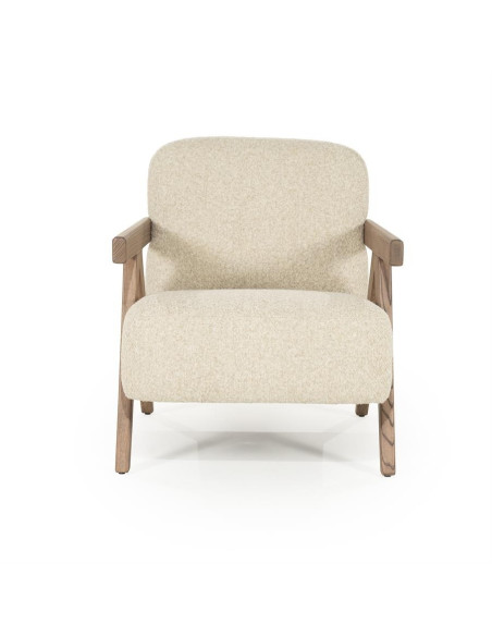 Fauteuil lounge en tissu et bois de frêne