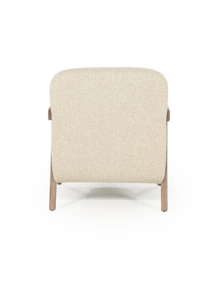 Fauteuil lounge en tissu et bois de frêne