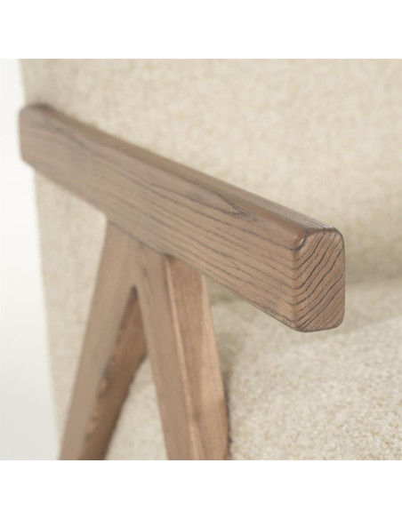 Fauteuil lounge en tissu et bois de frêne