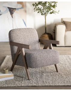Fauteuil lounge en tissu et...