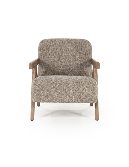 Fauteuil lounge en tissu et bois de frêne