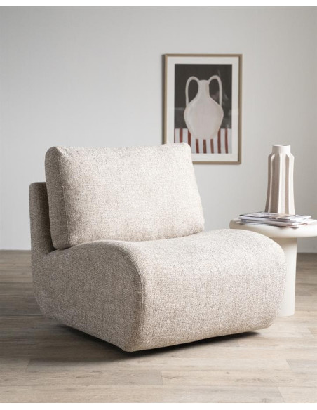 Fauteuil rotatif lounge avec coussin de dossier