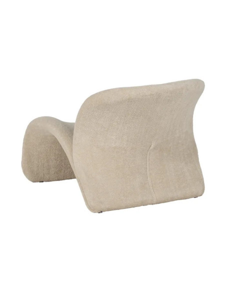 Fauteuil lounge et design en tissu beige