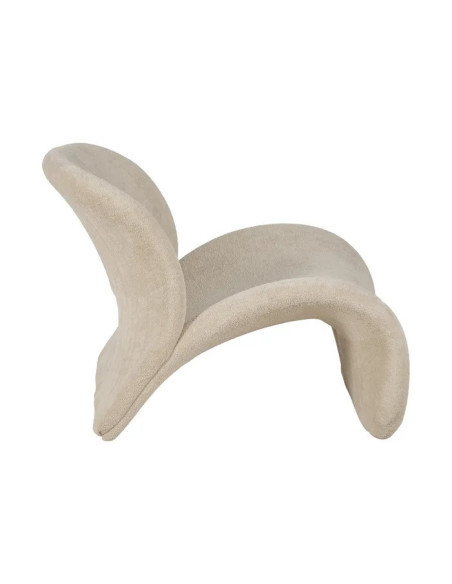 Fauteuil lounge et design en tissu beige