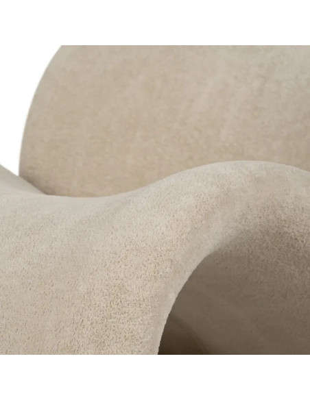 Fauteuil lounge et design en tissu beige